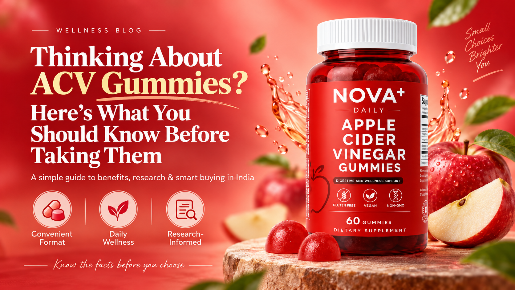 Novaplus Apple Cider Vinegar Gummies with apples and wellness ingredients for an ACV gummies guide